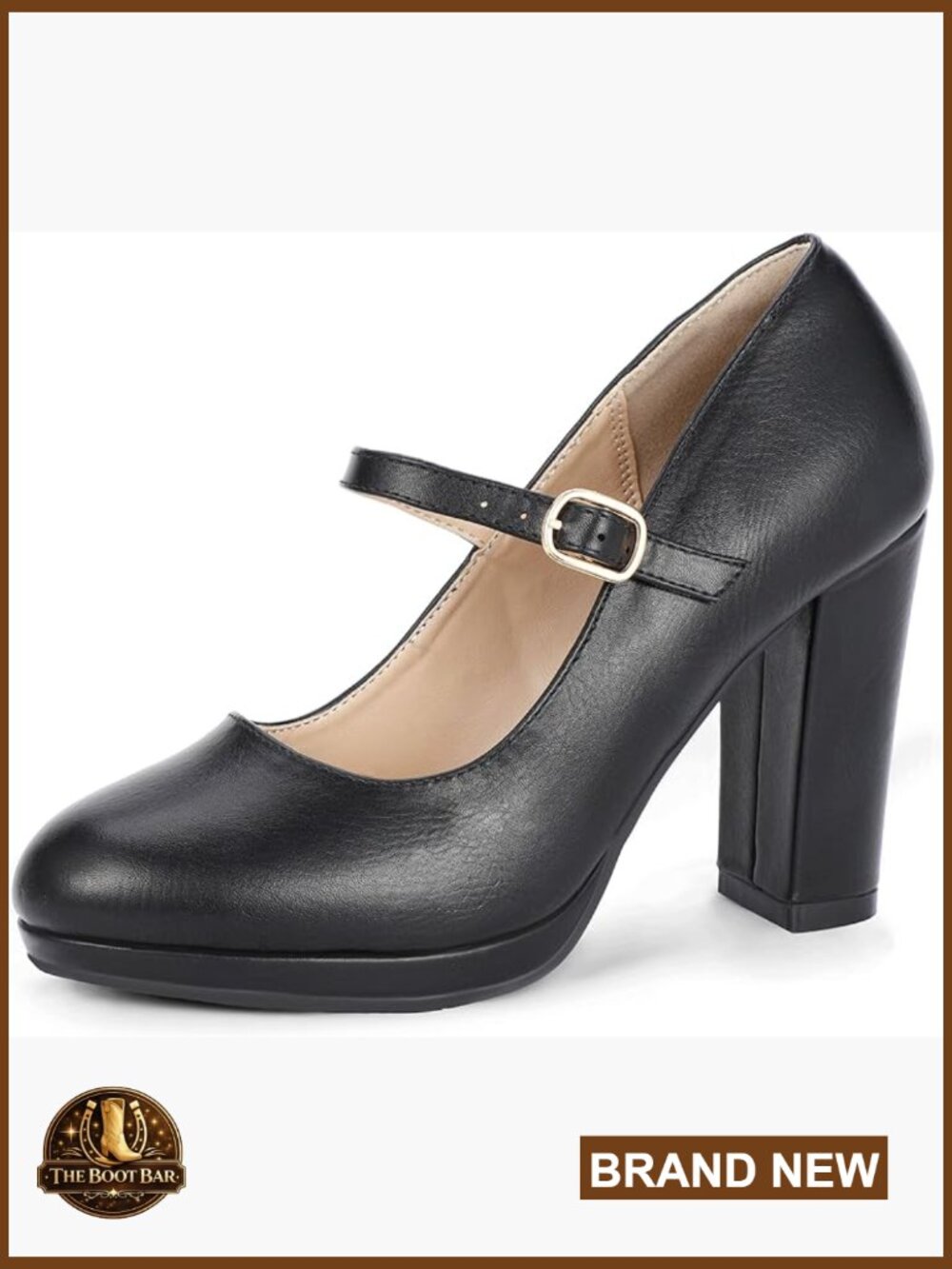 Mary Jane Platform Chunky Heels Comfortable Dress Pumps for Wedding Work